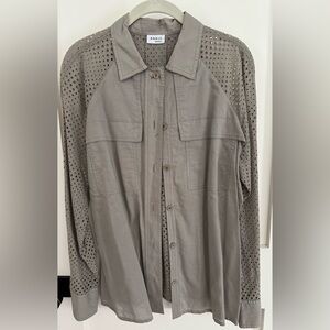 Akris Punto perforated safari blouse size M/L
